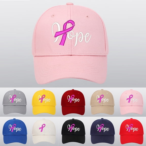 Unisex Baseball Cap Cancer Awareness Hope Letter Embroidered Dad Hat for Men Women Casual Beige One Size