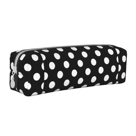 Honeii Black and White Polka Dot Pattern Pencil Case, Pencil Pouch, Pencil Case Small, Pencil Pouch Aesthetic, PVC Pencil Pouch, Pencil Bag, Makeup Pouch