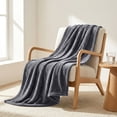 thumbnail image 2 of Ameha Cozy Fleece Blanket 90x90 – Soft Lightweight Plush Throw for Sofa, Bed & Travel, All Season Warm, Machine Washable, Gray, 2 of 7