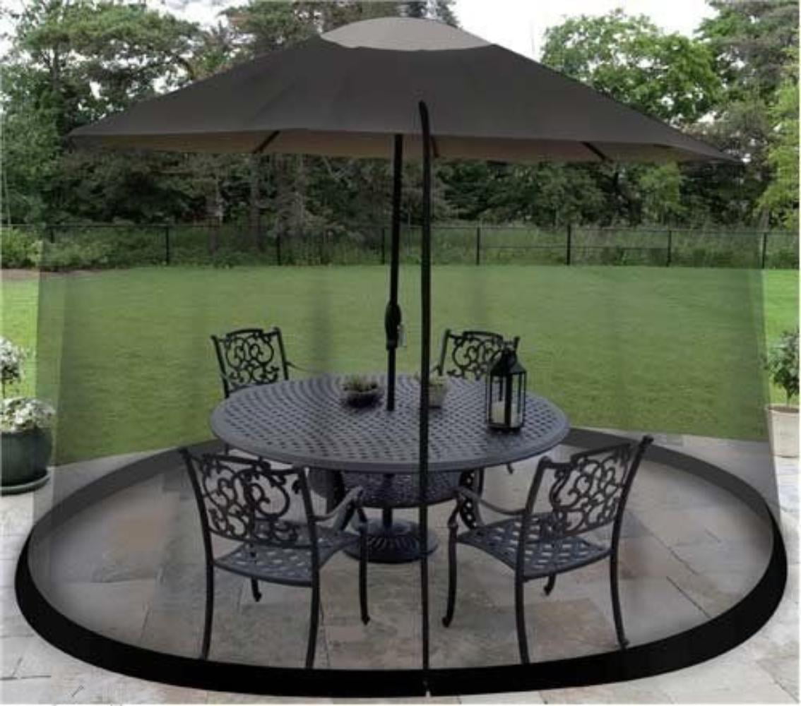 9 Foot Outdoor Umbrella Table Screen Black Mosquito Bug Insect Pest Net