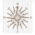 thumbnail image 2 of Ambesonne Compass Shower Curtain, Navigation Themed Wind Rose, 69"Wx84"L, Brown and White, 2 of 4