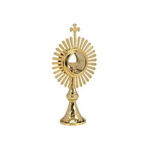 Sudbury Brass Budded Cross and Ray Design Monstrance with Luna for Catholic Church, 9.45 Inch