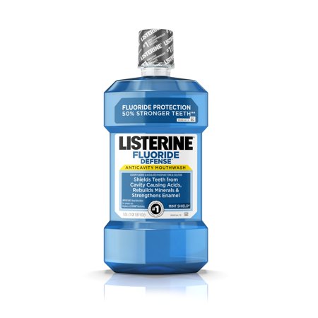 Listerine Fluoride Defense Anticavity Mouthwash For Bad Breath, Mint Shield , 1 L - Walmart.com