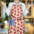 thumbnail image 6 of Red Butterfly Red Silhouette Pattern Apron-Garden Aprons for Women with Pockets-Cotton Linen Waterproof Kitchen Cooking Gardening Aprons Adjustable for Kitchen,Cooking,BBQ and Salon 33x27 Inch, 6 of 7