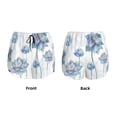 thumbnail image 5 of Lsque Pale Blue Lotus Flowers Printed Women's Running Shorts with Liner Pockets,Elastic Quick Dry Workout Athletic Gym Yoga Shorts,Womens High Waist Shorts-Large, 5 of 9
