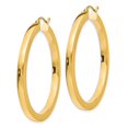 thumbnail image 2 of 14K Yellow Gold Earring Hoop Women'S 40 mm 3Mm Polished Square Earrings, 2 of 4