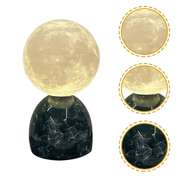 UPOUART 1Set Compact 3D Moon Lamp Black Nightlight for Dormitory Use