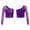 Purple, variant on Kids Girls One Shoulder Long Sleeve Sequins Crop Top Athletic Shirts Mesh Dance Top for Hip-hop Jazz Purple 8