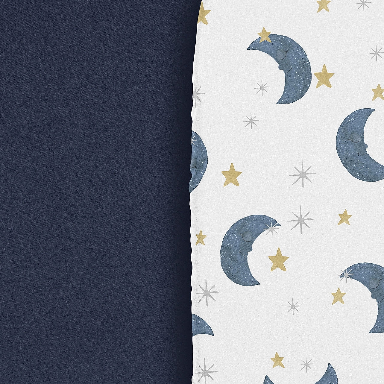 Sweet Jojo Designs Moon Bear Boy, Girl, Unisex/Gender Neutral Baby Bassinet Fitted Sheets Set 2 Piece