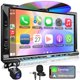 thumbnail image 1 of Double Din Car Stereo Radio with CD/DVD Player, 7“ HD Touch Screen Car Stereo with CarPlay & Android Auto, Bluetooth 5.2, Mirror link, Backup Camera, Subwoofer,SWC, AM/FM Car Radio Receiver, AUX Input, 1 of 7