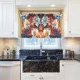 thumbnail image 5 of Yayeee Kitchen Curtains Light Filtering 27"x36" Rod Pocket Short Cafe Window Panel, Vibrant Floral, 5 of 7