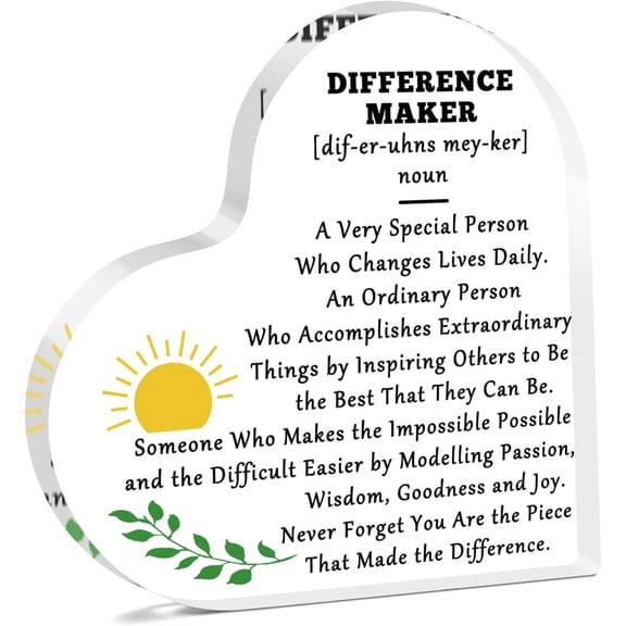 Thank You Acrylic Sign for Mentor or Leader, Motivational Positive Display for Office Desk, Team Recognition Plaque, 4x4 Inch