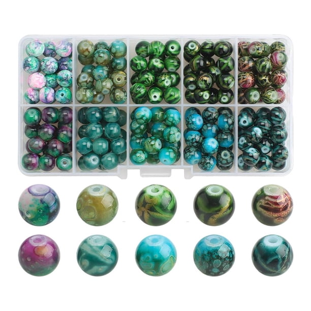 200 piezas de Cuentas redondas de 8 mm con orificios Hugo