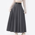 thumbnail image 5 of Elegant High Waist Long Skirt for Women Pleated Dress Color Breathable and Comfortable Polyester Fabric, 5 of 9