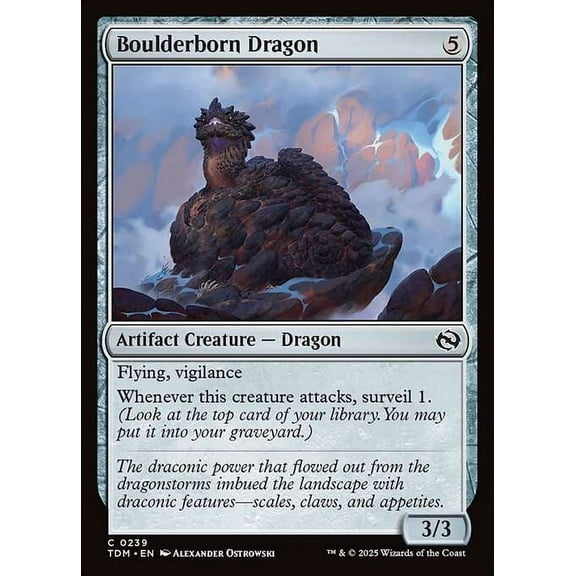 MtG Tarkir: Dragonstorm Common Boulderborn Dragon #239