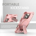 thumbnail image 2 of for iPhone 16e Phone Case with Adjustable Kickstand,Compatible with MagSafe Shockproof Anti-fall Bumper Cases Heavy-Duty Magnetic Protective Phone Case Cover for iPhone 16e,Pink, 2 of 7