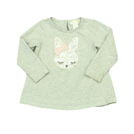 

Pre-owned Bloomie s Baby Girls Gray Bunny Long Sleeve Shirt size: 12 Months