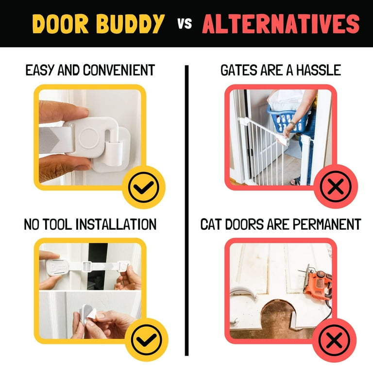 Door Buddy® Baby Proof Door Lock Plus Foam Finger Pinch Guard