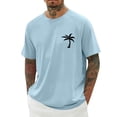 thumbnail image 2 of Beach Vacation T Shirts for Men 2026 Summer Casual Short Raglan Sleeve Crewneck Coconut Tree Print Tee Shirt, 2 of 5