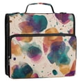 thumbnail image 2 of Water-Resistant 3-Ring Binder Organizer with Multiple Pockets Zipper Binder Bag for Office Teal and Orange Abstract Shapes, 2 of 8