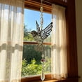 thumbnail image 4 of Homellea Hummingbird Crystal Suncatcher, 15.9 Inch Silver Metal Window Hanging Ornament with Crystal Prism Pendant for Rainbow Maker, Garden, Patio, Bedroom, Living Room and Home Decor, 4 of 6