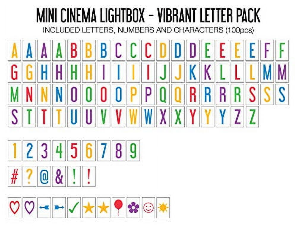Light box letters. A5 €0,50