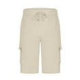 thumbnail image 6 of Elvqul Pull On Shorts for Men Print Beige Summer Big and Tall Mens Shorts, 6 of 7