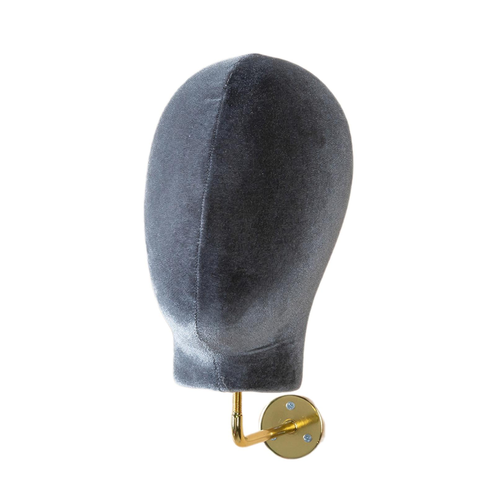 Serenable Mannequin Head Model, Wall Mount Holder, Multipurpose Storage Hanger Hanging Stand Glasses Beginner Grey velvet