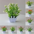 thumbnail image 3 of Artificial Potted Flowers Fake False Plants Outdoor Garden Home In Pot Decor, 3 of 5