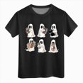 thumbnail image 4 of CAUYDY Toddler Girl Boy Halloween Shirt Spooky Graphic T-Shirt Kids Short Sleeve Tee Top Cute Fall Clothes,8-9 Y, 4 of 5