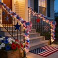 thumbnail image 4 of 32.8 Ft 100 Bulb 4th Of July Patriotic LED String, Flag Pattern Glow Strip, No Battery Required Hanging Light for Independence Day Celebration, Outdoor Patio and Indoor Room Decor, 4 of 8