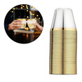 thumbnail image 2 of 5X Golden Plastic Cups 9 Oz Disposable Cup Plastic Wine Glass Cups Transparent Plastic Cup for Parties, 2 of 6