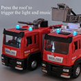 thumbnail image 3 of 1:50 Fire Truck Alloy Diecast Simulation Sprinkler Toy With Light Music Water Spray Rescue Car Children's Toy Firefighter Truck, 3 of 4