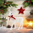 thumbnail image 2 of Christmas Reindeer Figurines Decorations, Ongmies White Plush Reindeer Toy - Deer Shaped Tabletop Figurine for Christmas Decorations, Christmas Decorations Indoor, 2 of 4