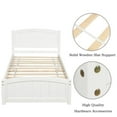 thumbnail image 4 of Gzxs Twin Size Bed Frame Heavy Duty Metal Platform with Headboard, Footboard, Wood Slat Support, Mattress Foundation, White, 4 of 9