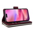 thumbnail image 4 of For iPhone 17 Case 9 Card Slots Zipper Pocket PU Leather Cover with Wrist Strap - Dark Purple, 4 of 5