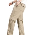 thumbnail image 6 of SAWOBUUN Mens Solid Pants Straight Elastic Waist Pants Relaxed Fit Jogger Trousers with Zipper Pockets, 6 of 8