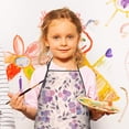 thumbnail image 3 of Pioneer Flower Floral Print Pattern Kids Aprons for Girls and Boys,Adjustable Neck Strap Toddler Aprons for Kids Cooking Baking, 3 of 7