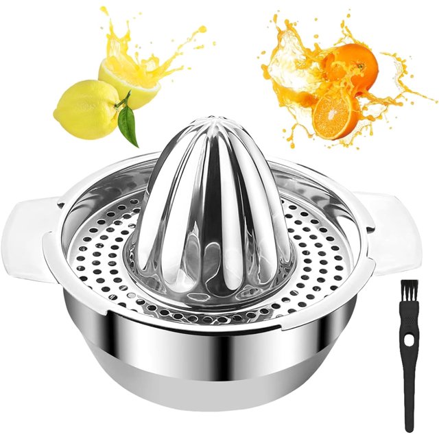 Lemon Squeezers, 1 pcs Citrus Juicer and 1 pcs Small Cleaning Brush, Manual Lemon Juicer Robust Orange Squeezer, for Citrus Fruits Lemon Orange Grapefruit Lime