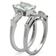 thumbnail image 4 of Luxe Jewelry Designs Women's Stainless Steel Wedding Ring with Rectangular Cubic Zirconia - Size 9, 4 of 4