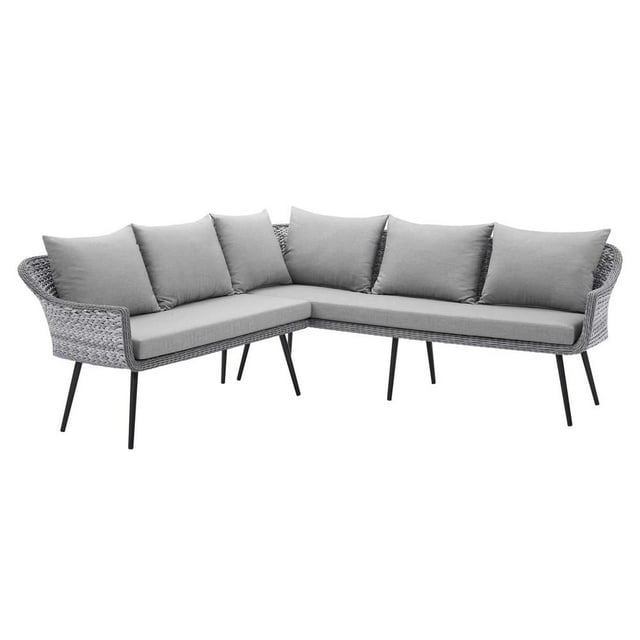 Modway Endeavor Sectionnel de Mobilier de Patio Extérieur en Osier