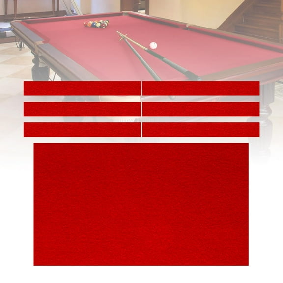 Pool Table Cloth, Red Pool Table Felt, 7ft/8ft/9ft, 6 Pieces Side Strips, Smooth Surface, Low Grinding Resistance, Suitable For Indoor Billiards Sports Pool Table Cloth Accessories