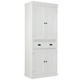 thumbnail image 2 of Gymax Pantry Cupboard Freestanding Kitchen Cabinet W/Adjustable Shelves White, 2 of 10