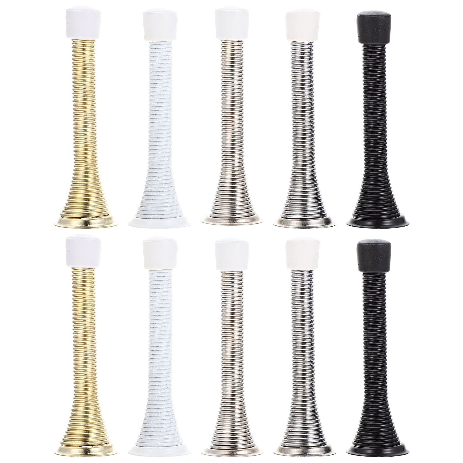 10pcs Spring Door Stoppers Heavy Duty Door Holder Rubber Bumper Tip Door Stop Baseboard Door