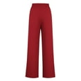 thumbnail image 3 of Olyvenn Women Baggy Sweatpants High Waist Trendy Wide Leg Drawstring Long Pants Spring Solid Color Jogger Palazzo Trousers Red 6, 3 of 4