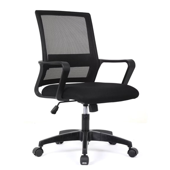 YRLLENSDAN Mesh Comfortable Home Office Chair, Adjustable Desk Chair with Wheels and Armrest, Computer Chair Ergonomic with Lumbar Support, Black