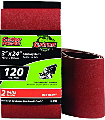 5 Pack 120 Grit Ali Industries Gator 3 x 21 Red Resin Aluminum Oxide Sanding Belts 