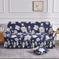 thumbnail image 1 of Elastic Stretchable Sofa Cover with Skirt Washable Furniture Protector Printed Slipcovers with Elastic Bottom for Living Room, 1 of 7