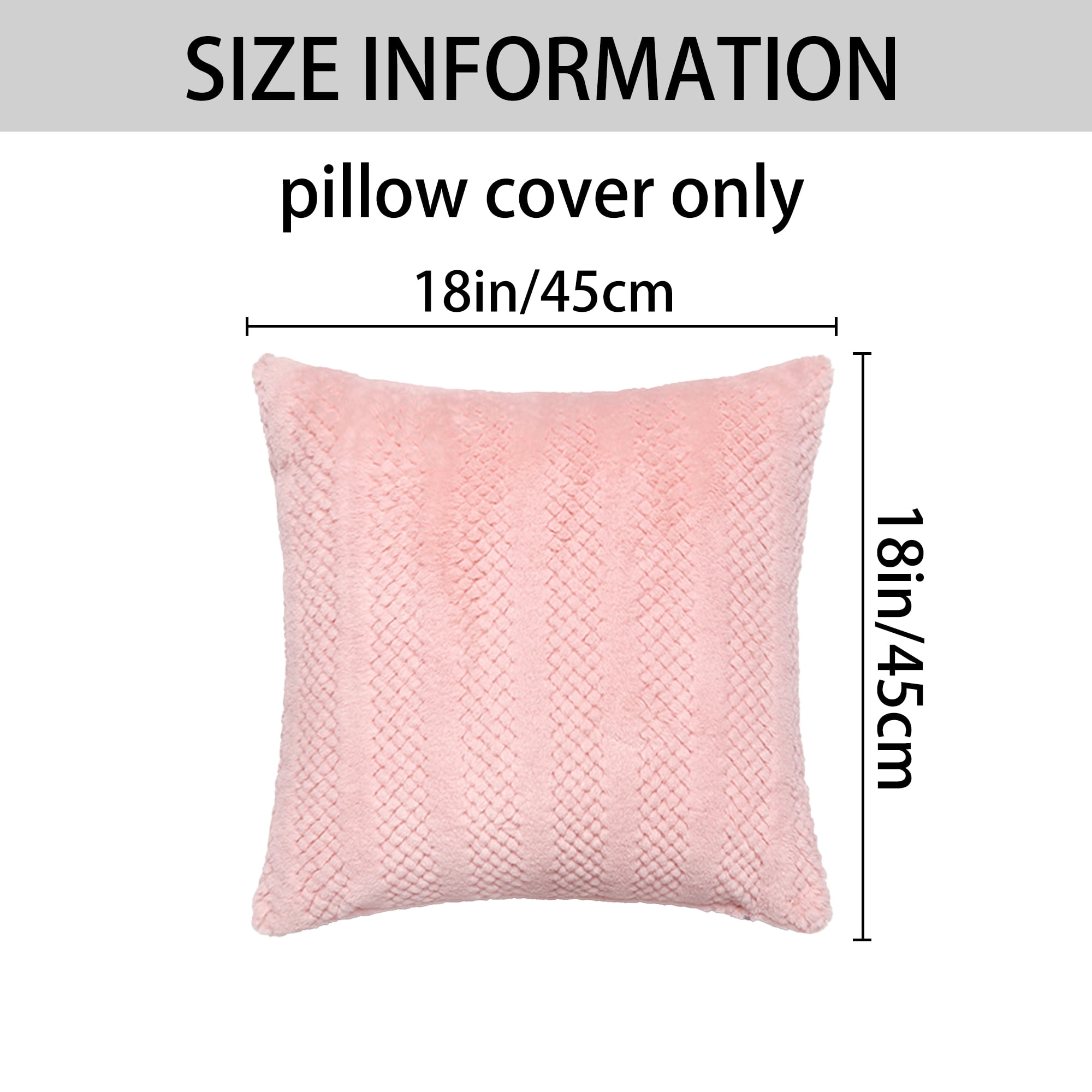 Unique Bargains Soft Plush Throw Pillow Covers Decorative Pink 18" x 18"