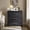 Black, variant on IFMUST Modern Nightstand, 18" Arched Panel 3 Drawers Wood Side Table with Charging Station, Wood Square Bedside End Table for Bedroom Living Room, White